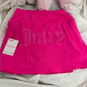 NWT Juicy Couture Sport szM Pink/Silver Blingy Workout Skort…
